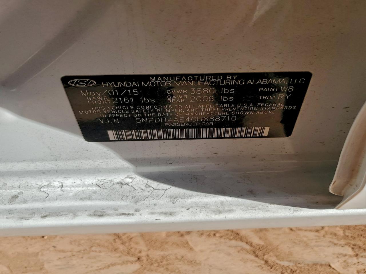 Lot #3302918057 2016 HYUNDAI ELANTRA SE