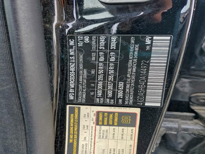 2013 MERCEDES-BENZ ML 350 4MA #3304630959