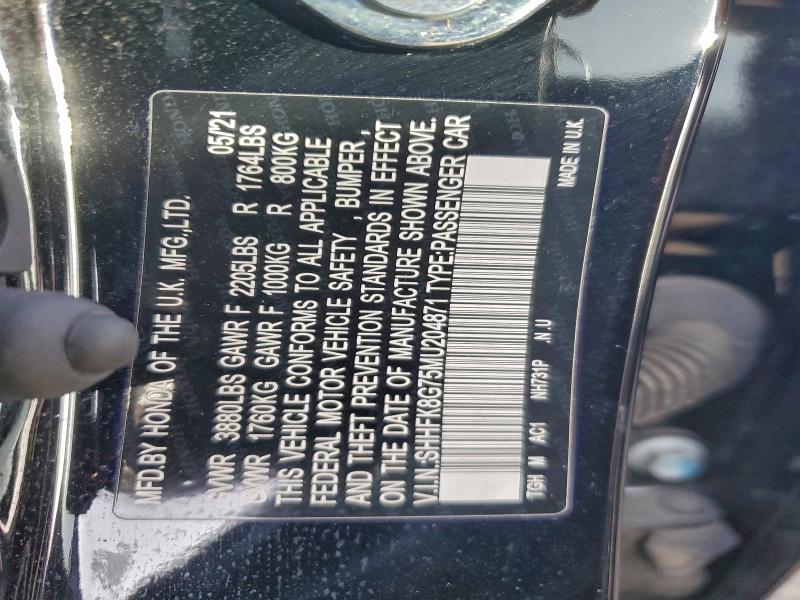 2021 HONDA CIVIC TYPE #3309347968