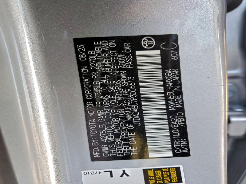 2023 TOYOTA PRIUS LE #3305607752