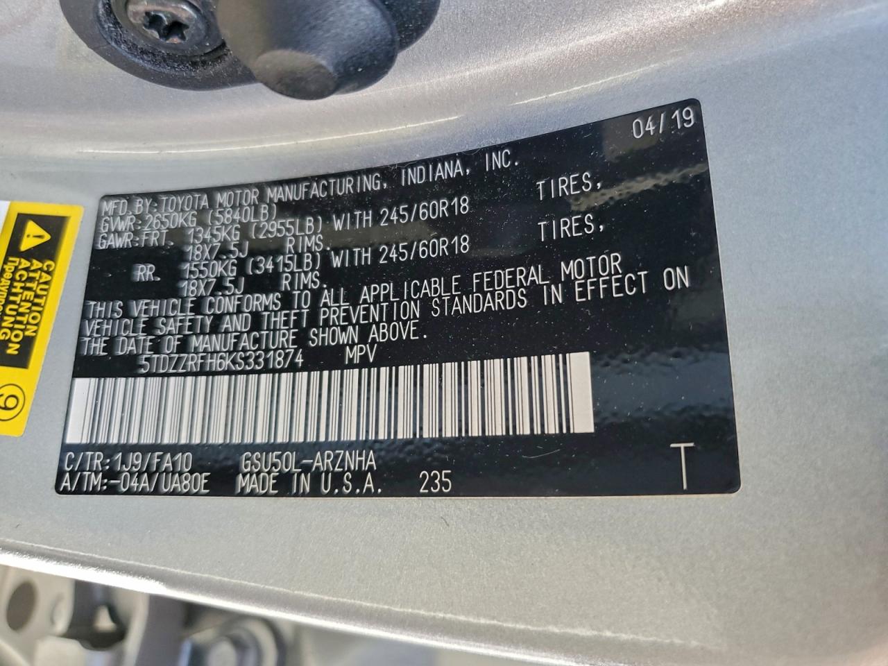 TOYOTA HIGHLANDER LE