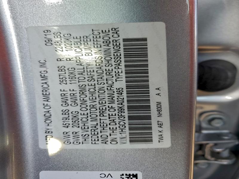 2019 HONDA ACCORD TOU #3304545434