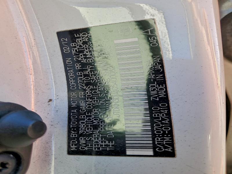 2012 TOYOTA PRIUS #3305562103