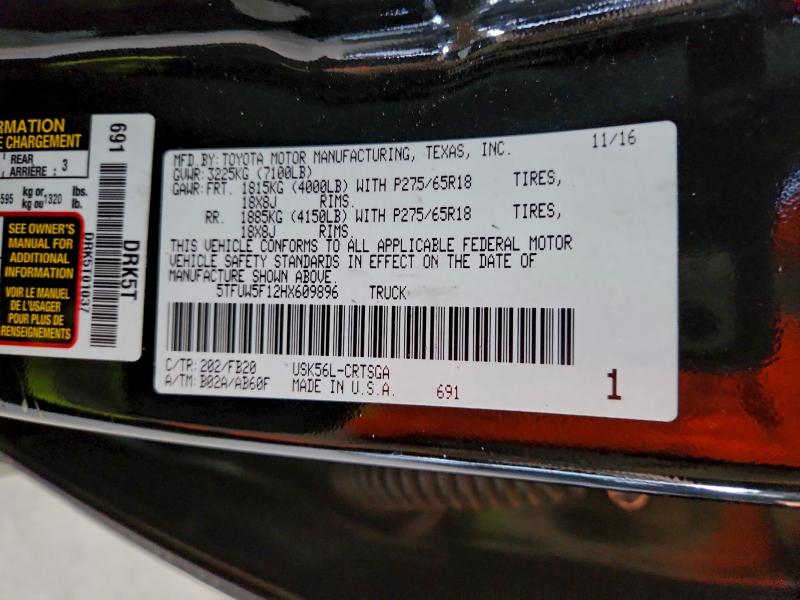 2017 TOYOTA TUNDRA DOU #3312600172