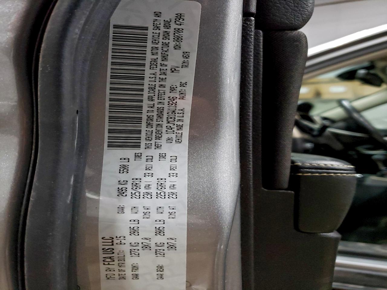 Lot #3304608441 2016 JEEP CHEROKEE L