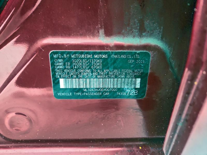 2014 MITSUBISHI MIRAGE #3310453350