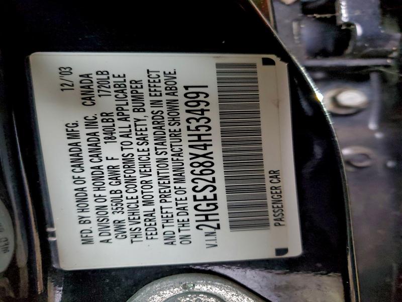 2004 HONDA CIVIC EX #3317934920