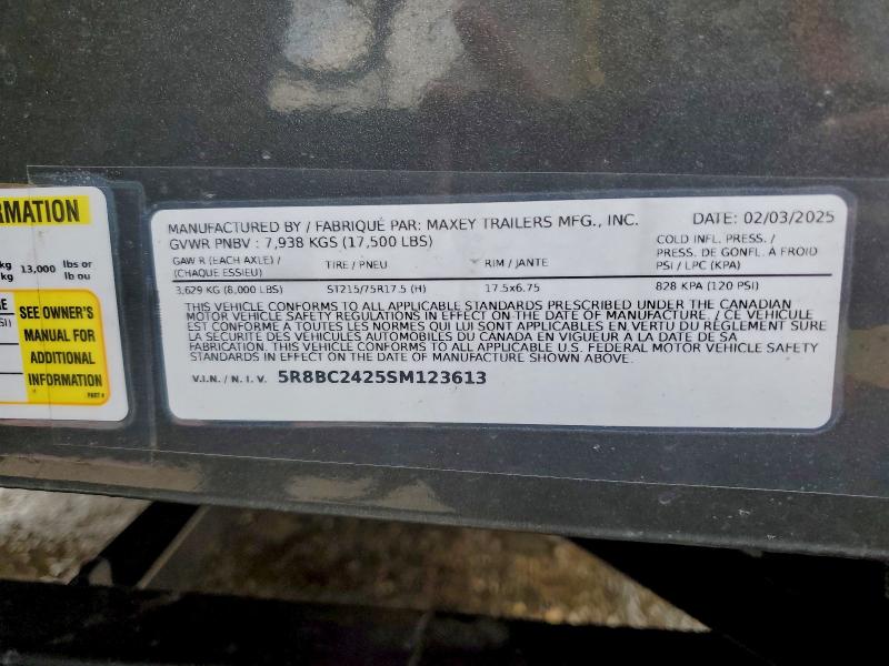 2025 MAXEY TRAILER #3310338951