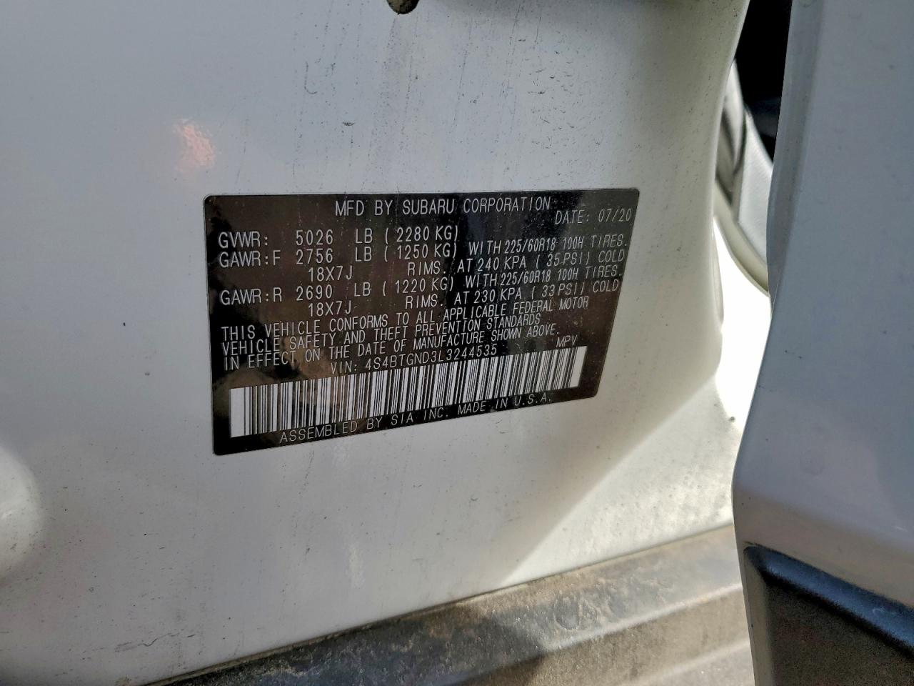 SUBARU OUTBACK LIMITED XT