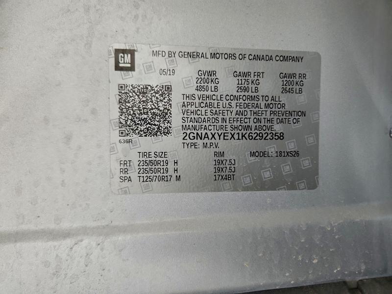 2019 CHEVROLET EQUINOX PR #3304587467