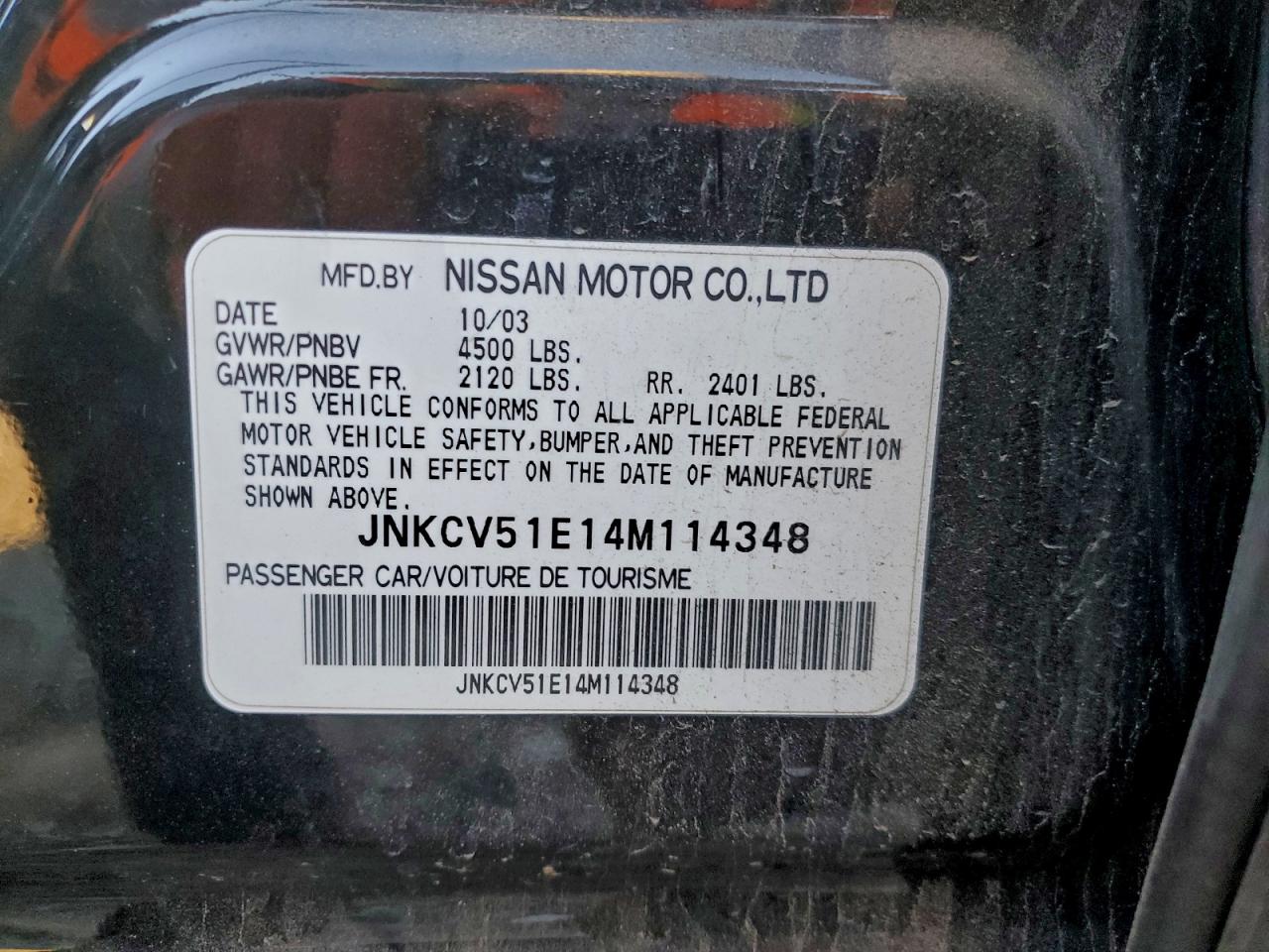 Lot #3311650241 2004 INFINITI G35