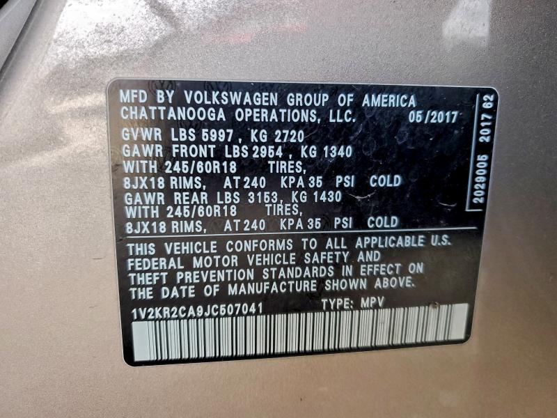 2018 VOLKSWAGEN ATLAS SE #3315728358