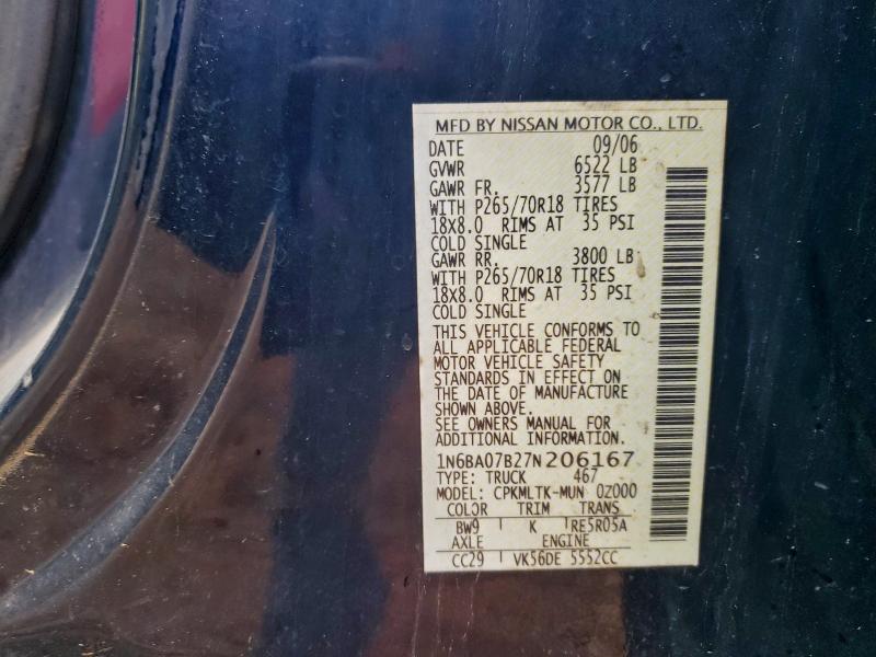 2007 NISSAN TITAN XE #3310368976