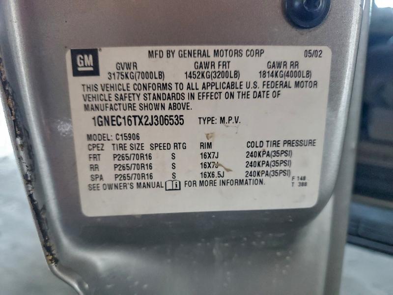 2002 CHEVROLET SUBURBAN C #3312863099