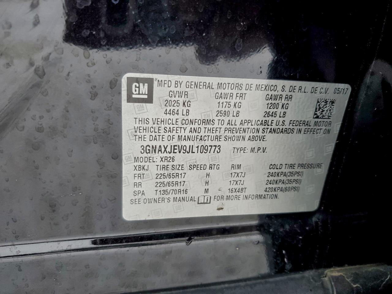 Lot #3311493279 2018 CHEVROLET EQUINOX LT