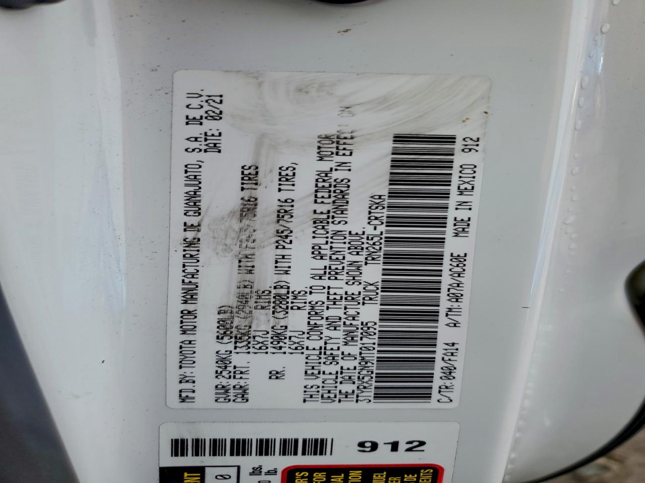 TOYOTA TACOMA ACCESS CAB