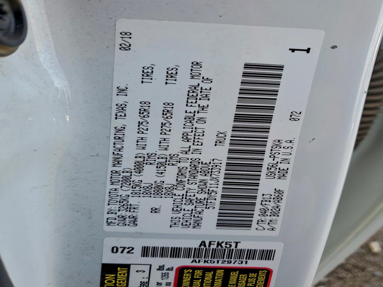 TOYOTA TUNDRA CREWMAX SR5