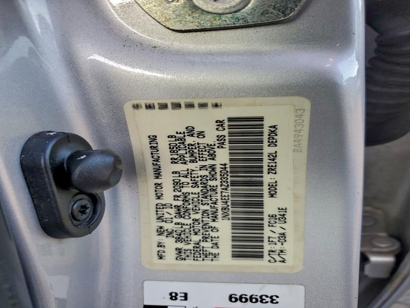2010 TOYOTA COROLLA BA #3303999676