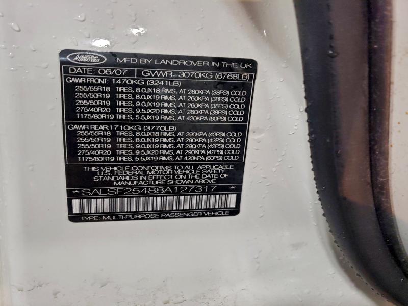 2008 LAND ROVER RANGE ROVE #3305349308