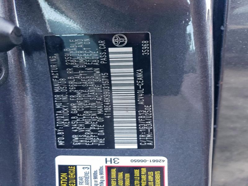 2009 TOYOTA CAMRY BASE #3302716007