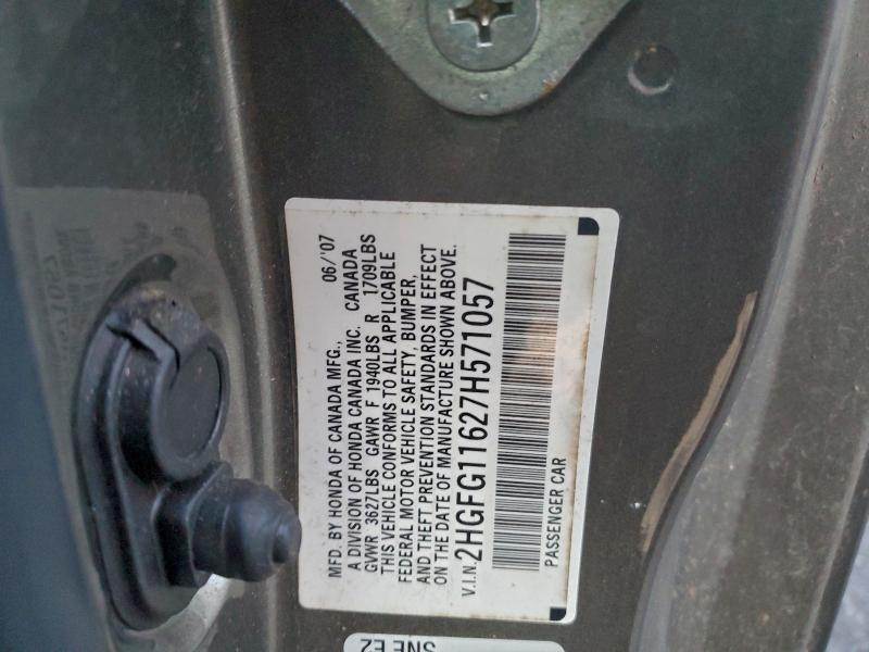 2007 HONDA CIVIC LX #3318915969