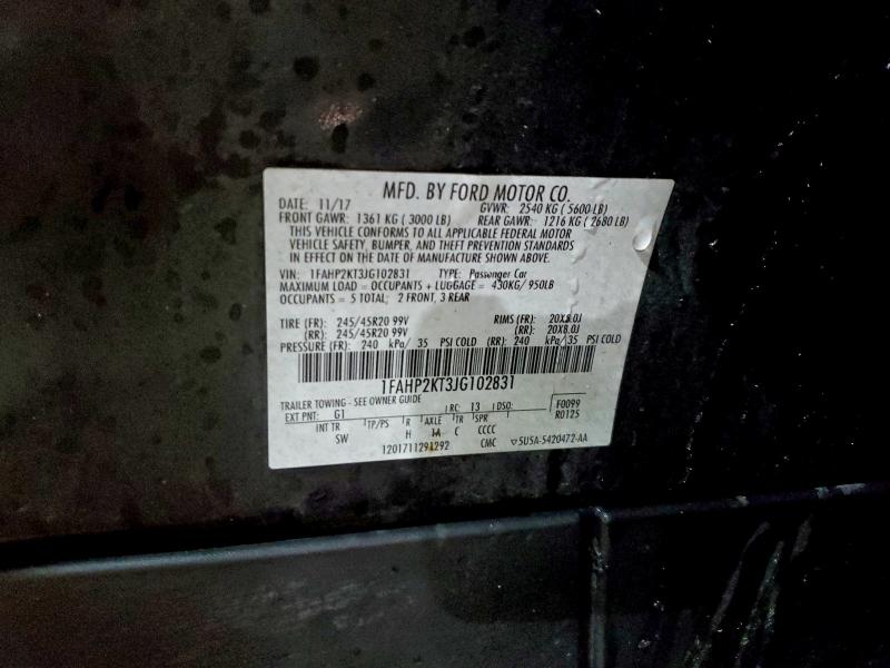 2018 FORD TAURUS SHO #3311462350