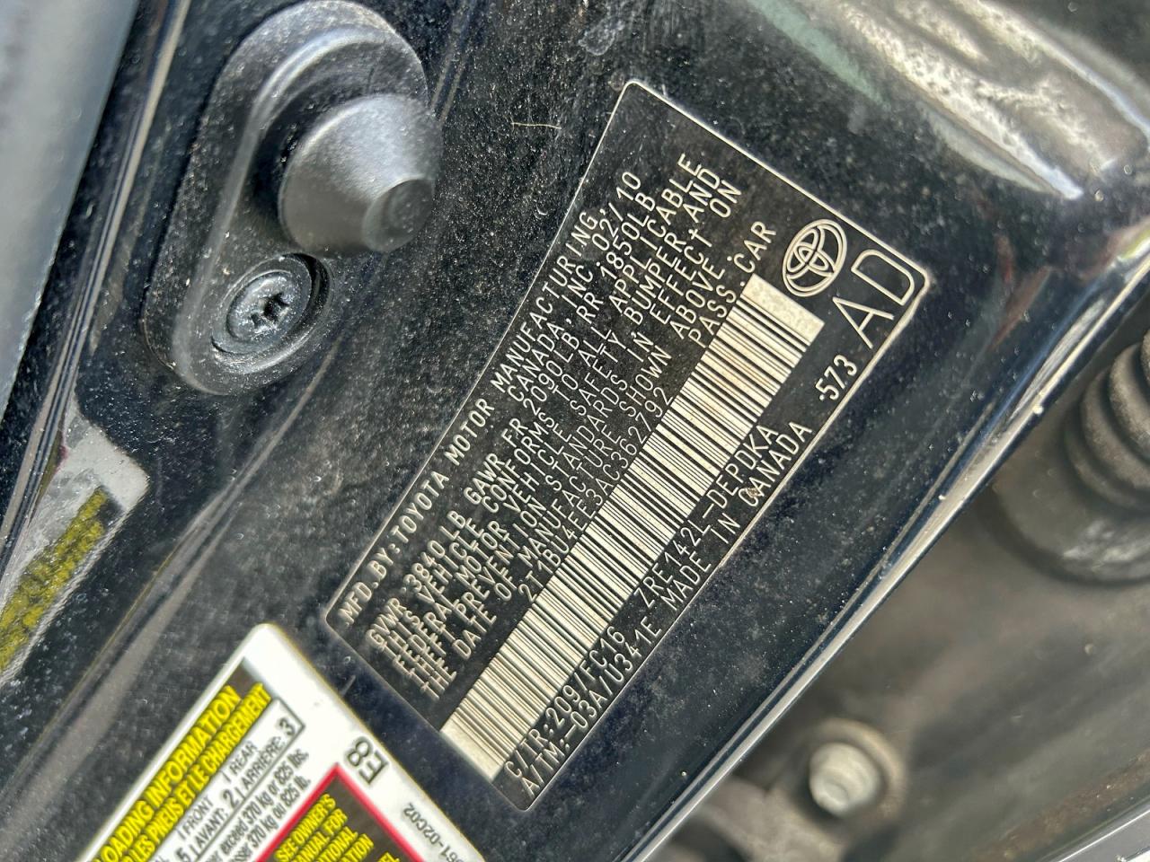 Lot #3318896956 2010 TOYOTA COROLLA BA