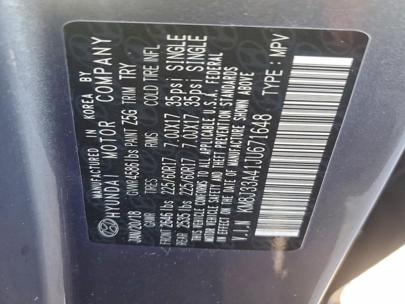 2018 HYUNDAI TUCSON SEL #3316942091