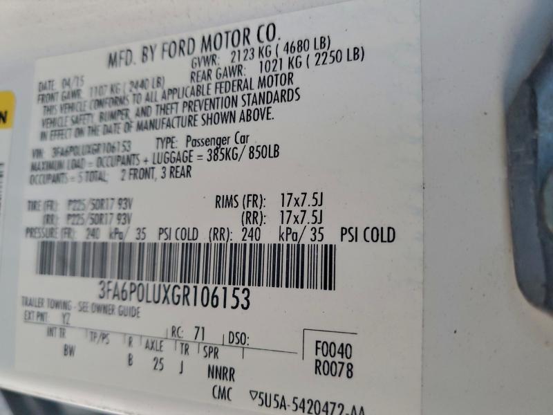 2016 FORD FUSION SE #3309605613