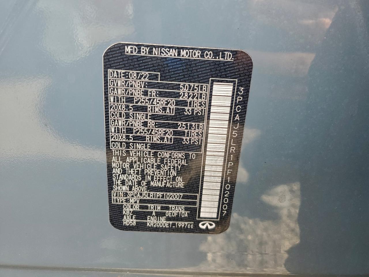 INFINITI QX55 SENSORY