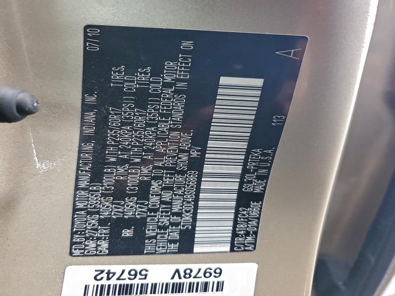 2011 TOYOTA SIENNA LE #3310364011