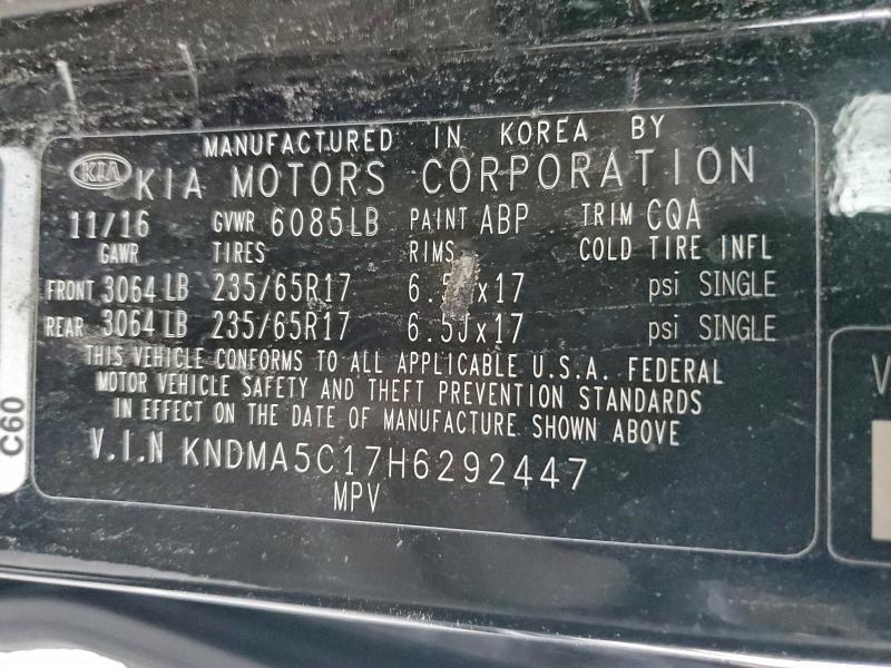 2017 KIA SEDONA L #3309800345