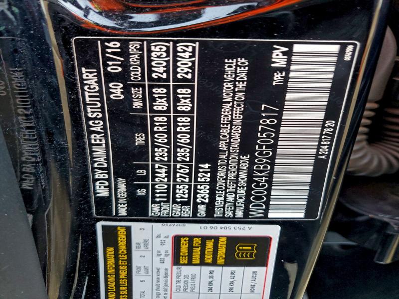 2016 MERCEDES-BENZ GLC 300 4M #3302868951