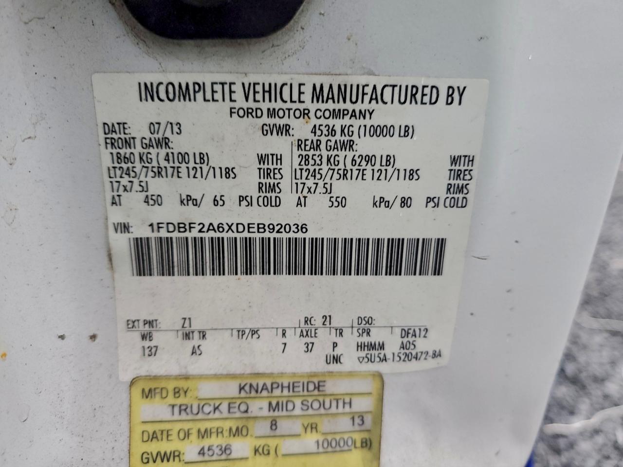 Lot #3310417995 2013 FORD F-250