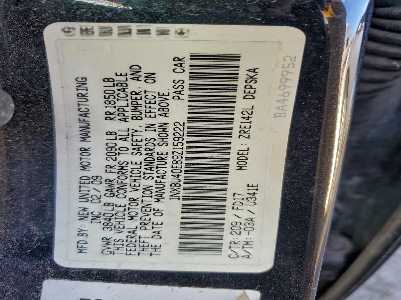 2009 TOYOTA COROLLA BA #3305275336