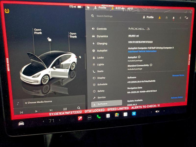 2022 TESLA MODEL 3 #3305334333