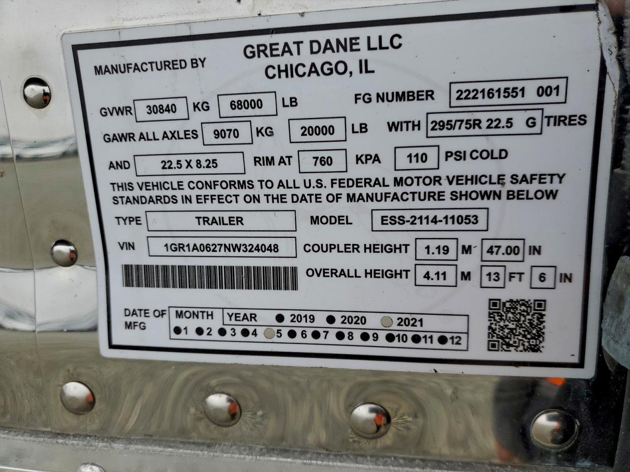 Lot #3317794076 2022 GREAT DANE TRAILER