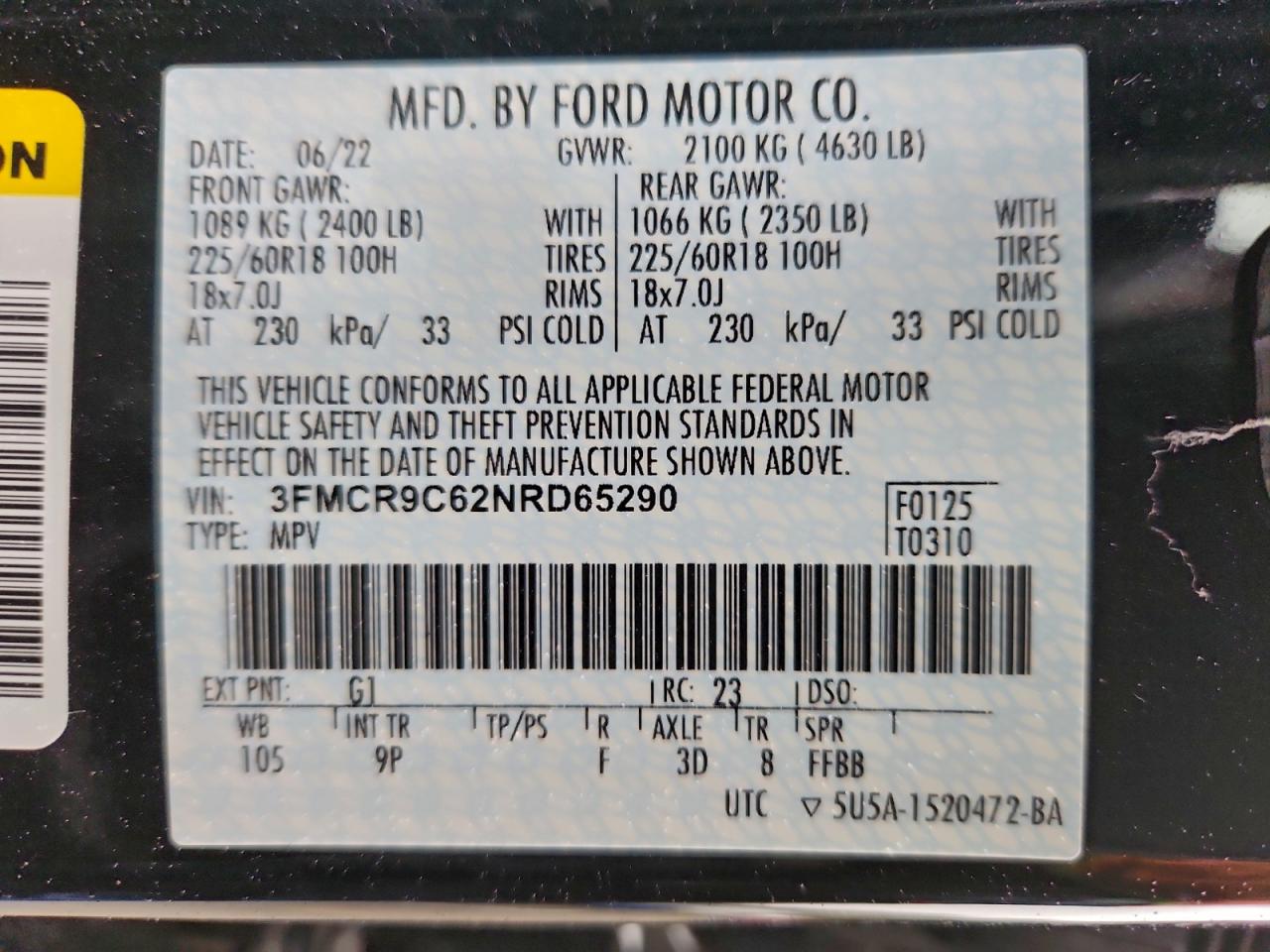 Lot #3317755067 2022 FORD BRONCO SPO