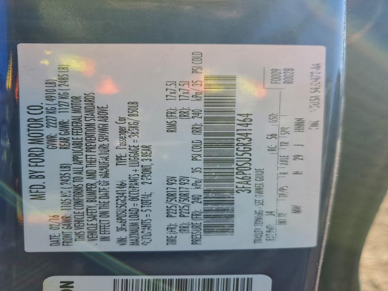 2016 FORD FUSION TIT #3301810359