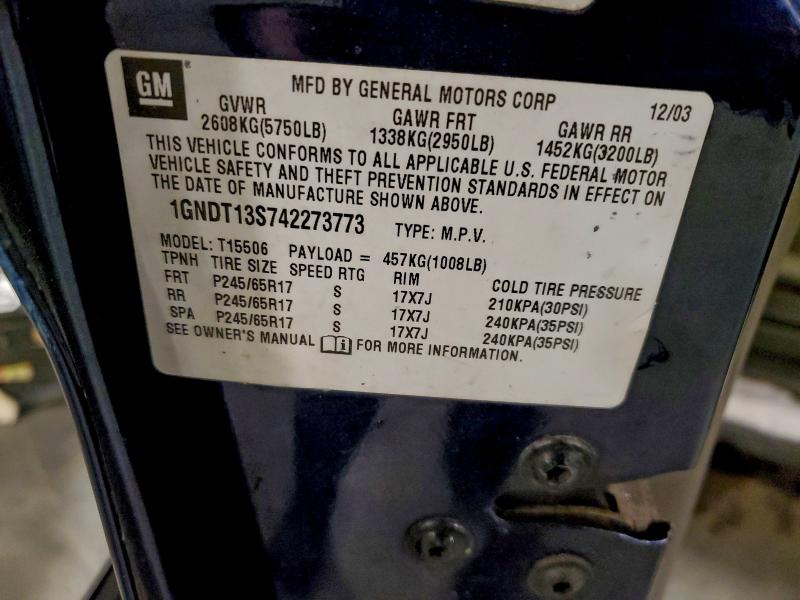 2004 CHEVROLET TRAILBLAZE #3311483259