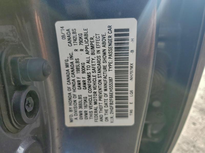 2014 HONDA CIVIC HF #3303718420