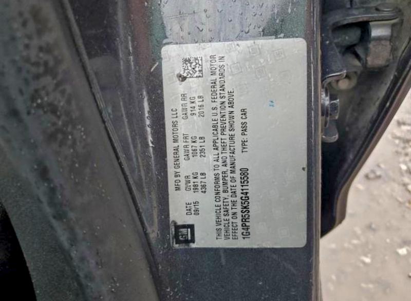 2016 BUICK VERANO CON #3304641952