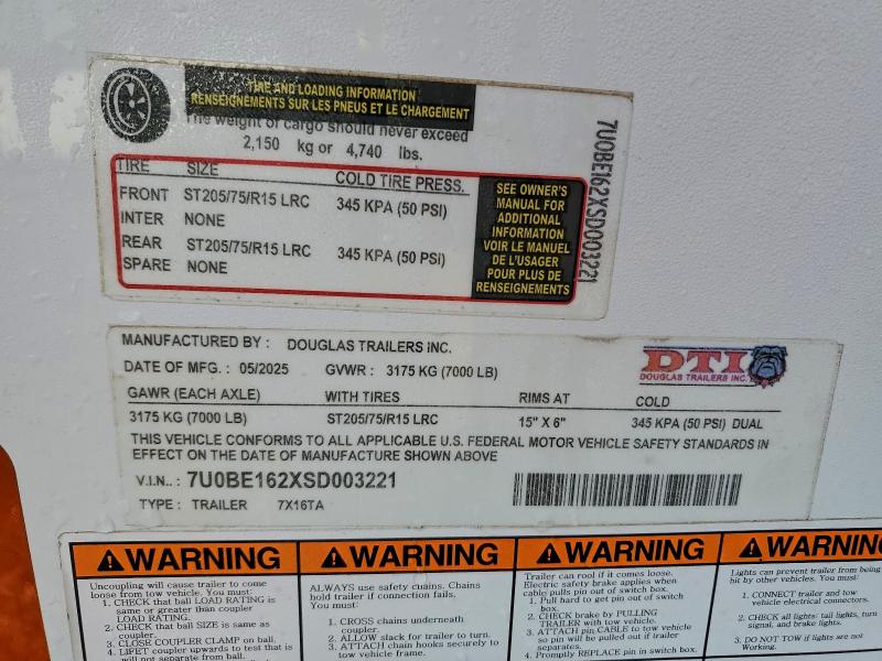 2025 3WKH 16' ENCLOSED CARGO #3310398956