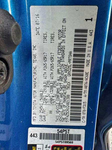 2016 TOYOTA TACOMA DOU #3315747377