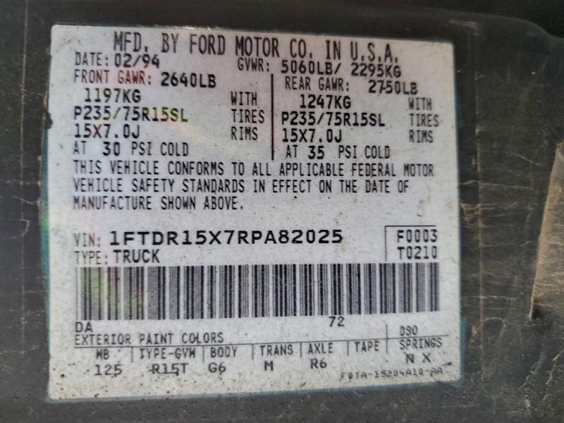 1994 FORD RANGER SUP #3304059508