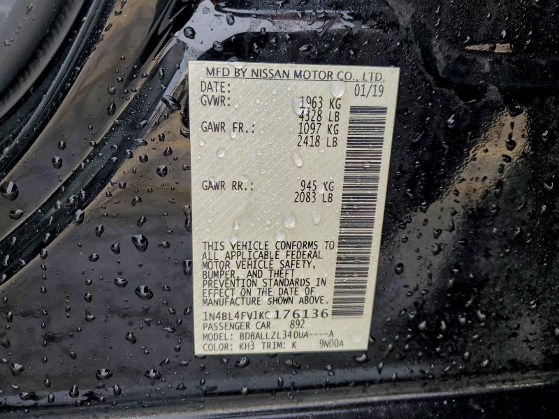 2019 NISSAN ALTIMA PLA #3310515092