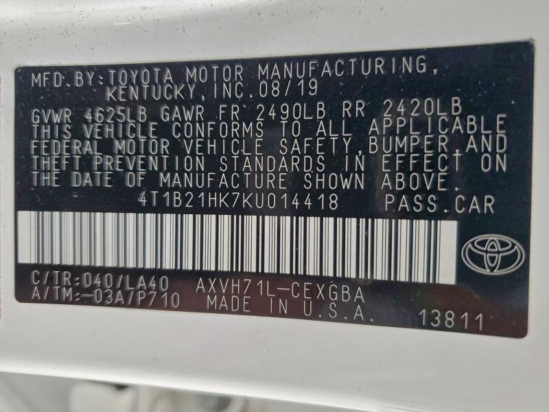 2019 TOYOTA CAMRY HYBR #3310462146